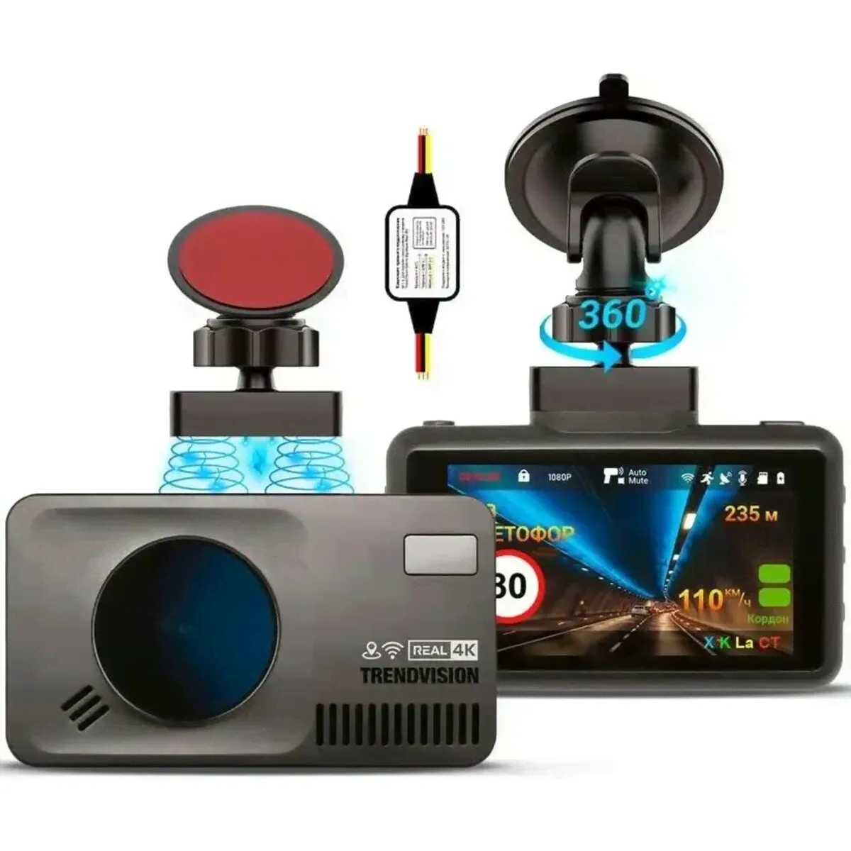 Видеорегистратор с радар-детектором TrendVision DriveCam Real 4K Signature LNA Max, черный-0